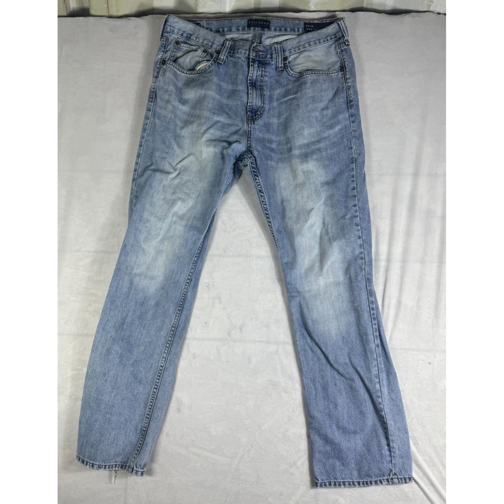Bullhead Denim Co Mens Jeans Blue Denim Slim Straight Streetwear Outdoor W36 L32